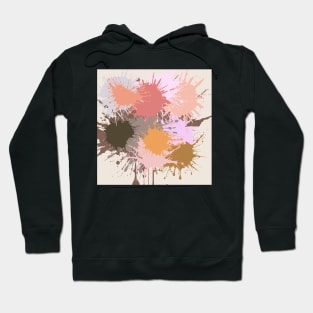 Modern Geometric Pattern Paint Splot Rose Peach Ink Doodle Style Hoodie